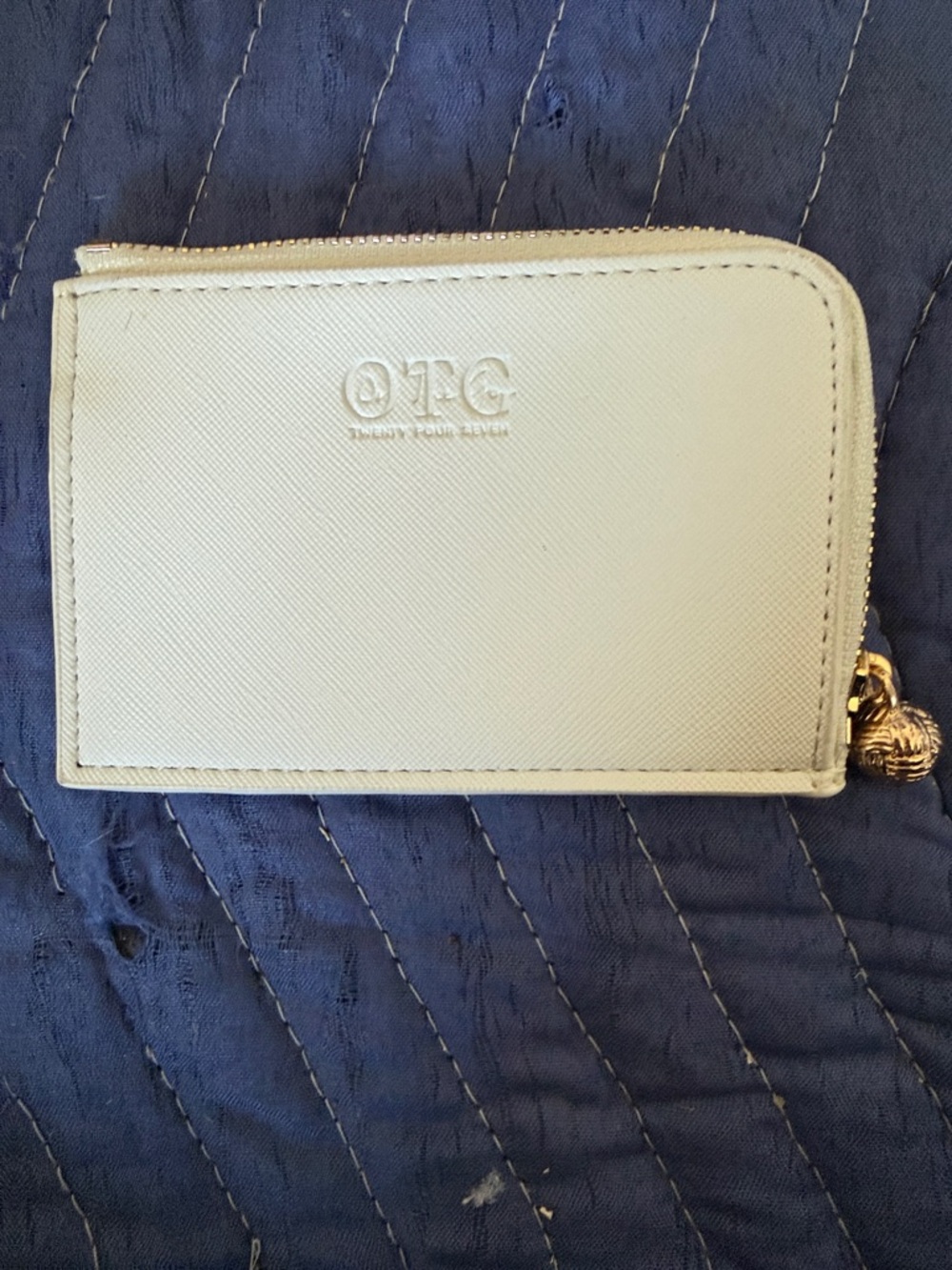TC Small Zip Wallet in Light Cream